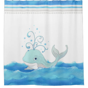 Cute Nursery Little Boy Whale Polka Dot Waves