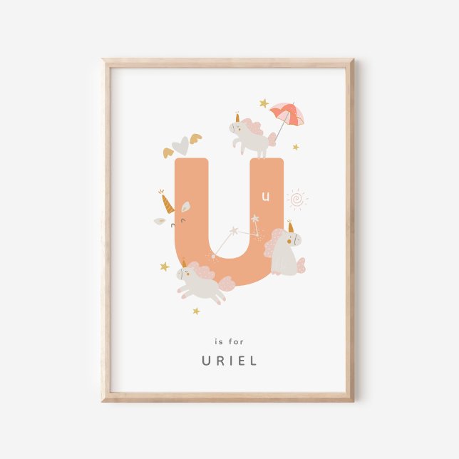 Cute Nursery Personalized Alphabet Letter U Poster (Creator Uploaded)