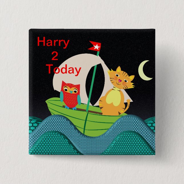 Cute Nursery Rhyme Personalized Age Button (Front)