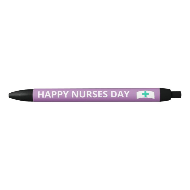 Cute Nurses Day Purple  Black Ink Pen (Front)