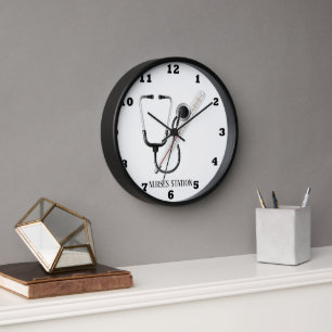 Cute Nurses Station add text Clock