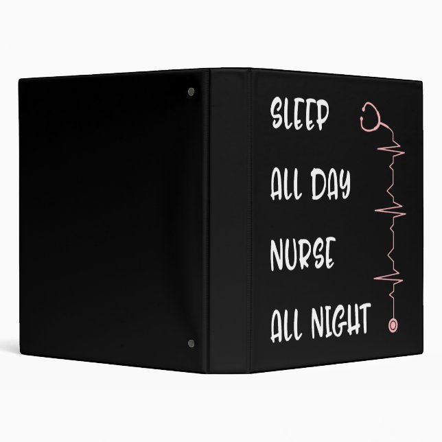 Cute Nursing Night Sleep All Day Binder (Background)