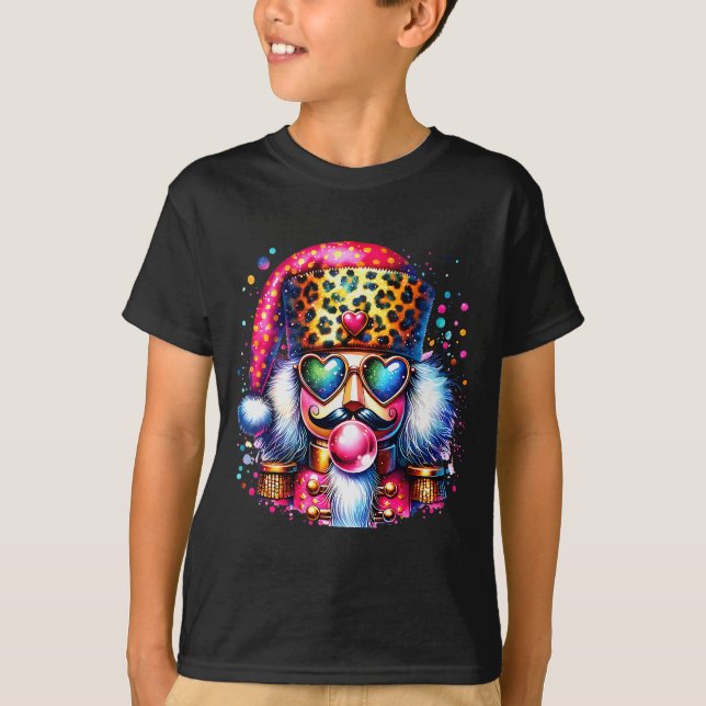 Cute Nutcracker Blowing Bubble Gum Nk Christmas Pa T-Shirt (Front)