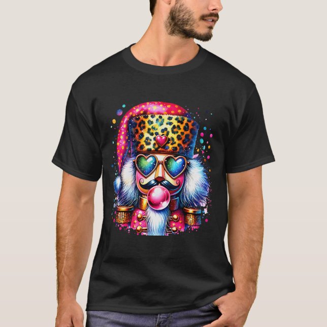 Cute Nutcracker Blowing Bubble Gum Nk Christmas Pa T-Shirt (Front)