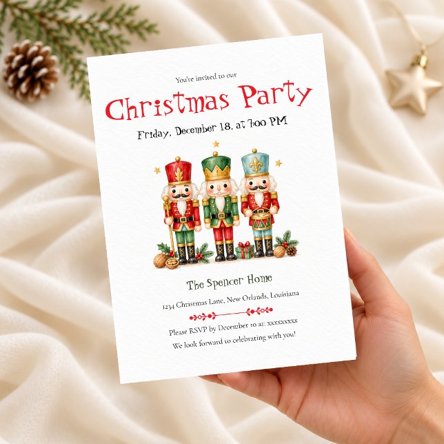 Cute Nutcracker Christmas Party Invitation (Creator Uploaded)