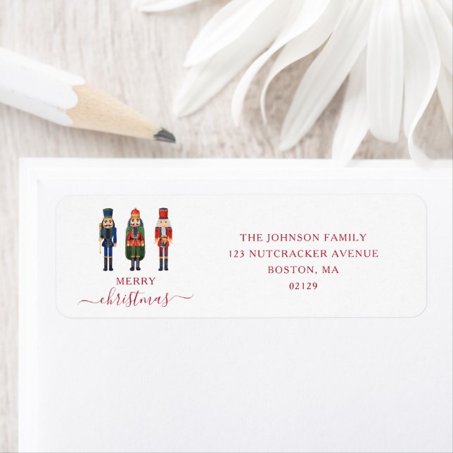 Cute Nutcracker Christmas Return Address (Insitu)