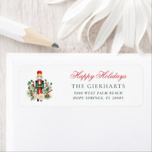 Cute Nutcracker Happy Holidays Return Address