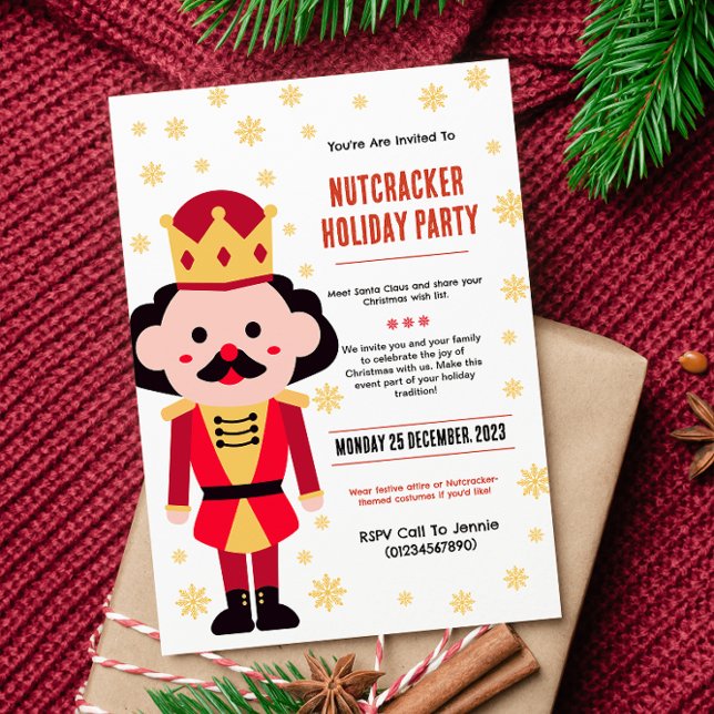 Cute Nutcracker Holiday Party Invitation (Creator Uploaded)