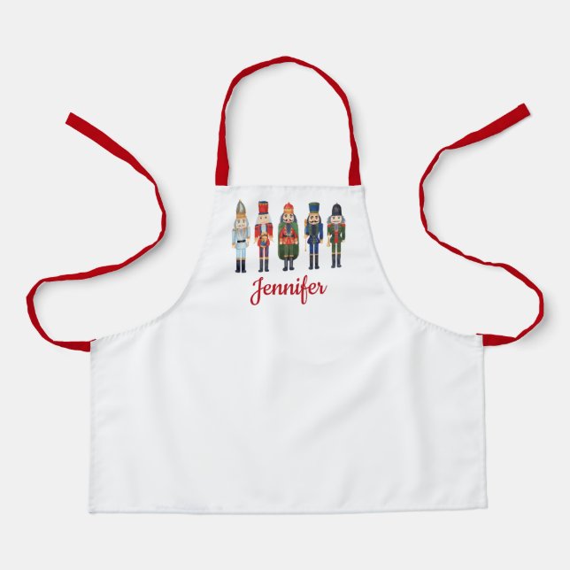 Cute Nutcracker Merry Christmas Apron (Front)