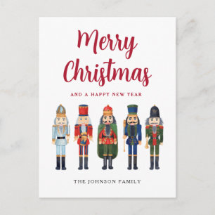 Cute Nutcracker Merry Christmas Holiday Postcard