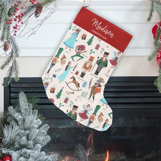Cute Nutcracker Pattern Christmas Stocking (Christmas Nutcracker | Holiday | Stocking)