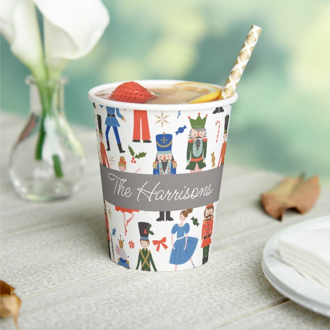 Cute Nutcracker Personalized Christmas Paper Cups (Insitu)