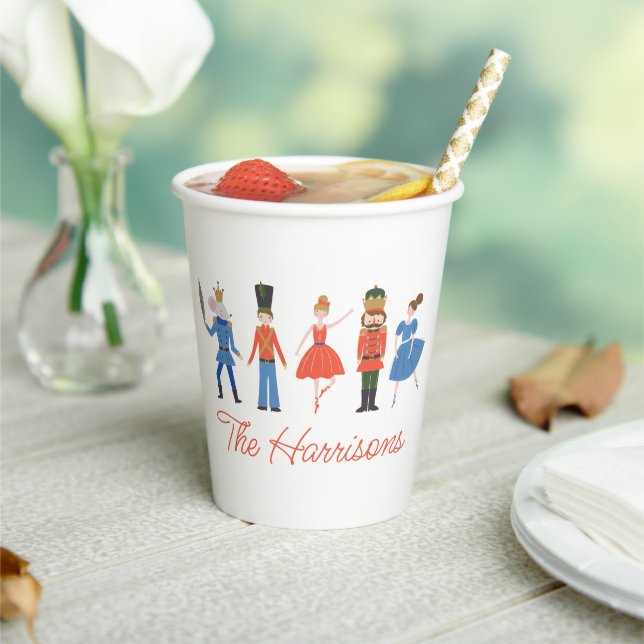 Cute Nutcracker Personalized Christmas Paper Cups (Insitu)