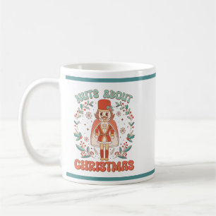 Cute Nutcracker Snowflake Leaves Wreath Christmas Coffee Mug