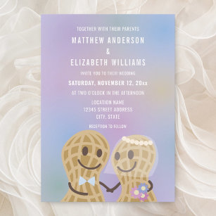 Cute Nuts About Each Other Wedding Engagement Invitation