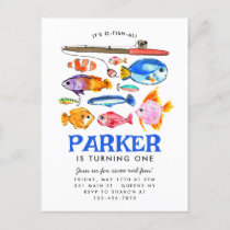The Big One Girls Fishing 1st First Birthday Party Invitation | Zazzle
