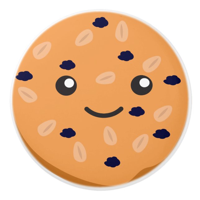 Cute Oatmeal raisin cookie Ceramic Knob (Front)