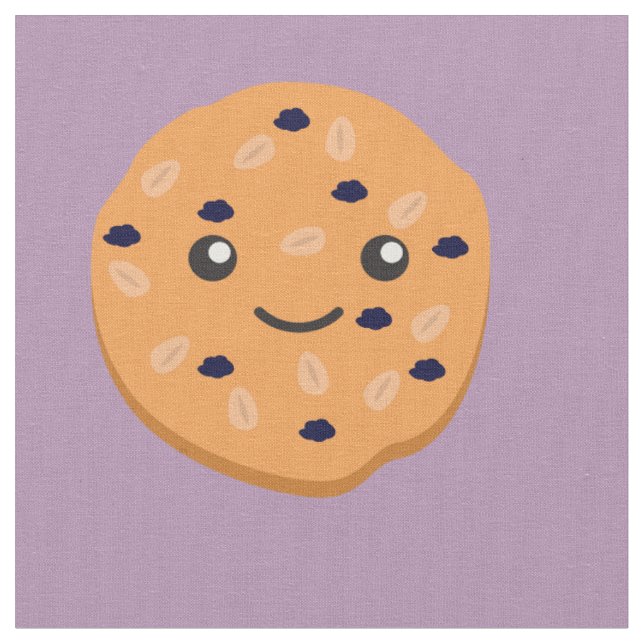 Cute Oatmeal Raisin Cookie Fabric (Close Up)