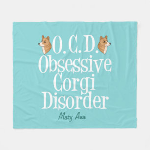 Cute Obsessive Corgi Disorder Fleece Blanket