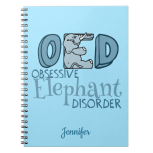 Cute Obsessive Elephant Disorder Custom Notebook