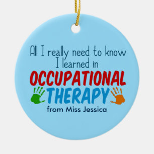 Cute Occupational Therapist Custom Christmas Ceramic Ornament