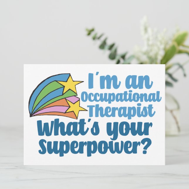 Cute Occupational Therapist Superhero Card (Standing Front)