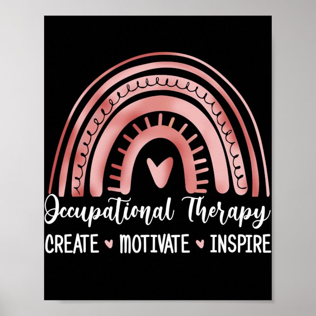 Cute Occupational Therapy Create Motivate Inspire Poster (Front)