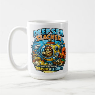 Cute Ocean Adventure Humor, Funny Sloth Diving art Coffee Mug