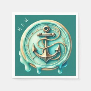 Cute Ocean Anchor Personalized Napkin