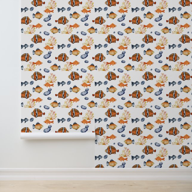 Cute ocean fish lovers tiled pattern  wallpaper (Application)