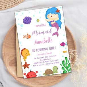 Cute Ocean Party Invite for Girls