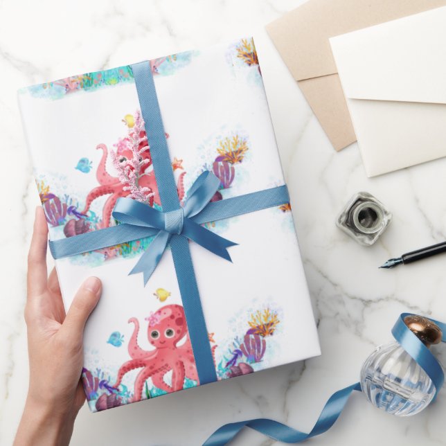 Cute Ocean Sea baby Octopus colourful  Wrapping Paper (Gifting)