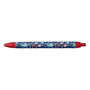 Cute Ocean Sea Life Pattern Blue Ink Pen
