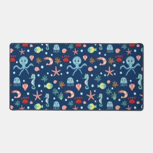 Cute Ocean Sea Life Pattern Desk Mat