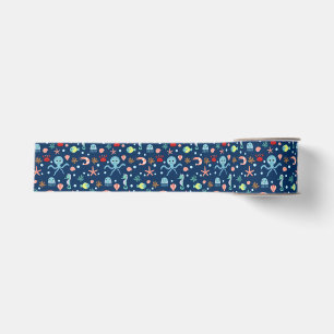 Cute Ocean Sea Life Pattern Grosgrain Ribbon