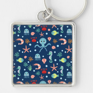 Cute Ocean Sea Life Pattern Keychain
