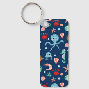 Cute Ocean Sea Life Pattern Keychain