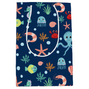Cute Ocean Sea Life Pattern Medium Gift Bag