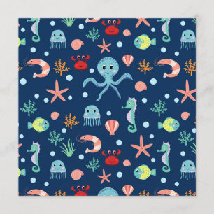 Cute Ocean Sea Life Pattern Menu