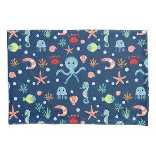 Cute Ocean Sea Life Pattern Pillowcase