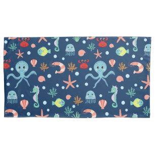 Cute Ocean Sea Life Pattern Pillowcase