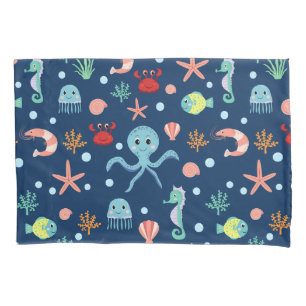 Cute Ocean Sea Life Pattern Pillowcase