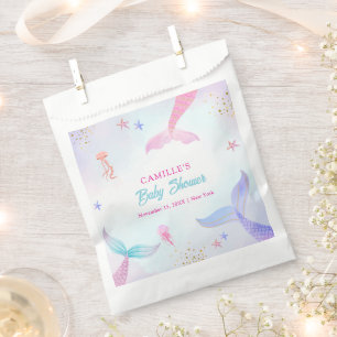 Cute Ocean Summer Mermaid Tail Baby Shower Favour Bag