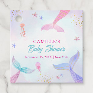 Cute Ocean Summer Mermaid Tail Baby Shower Favour Tags