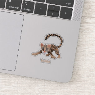 Cute ocelot cartoon illustration