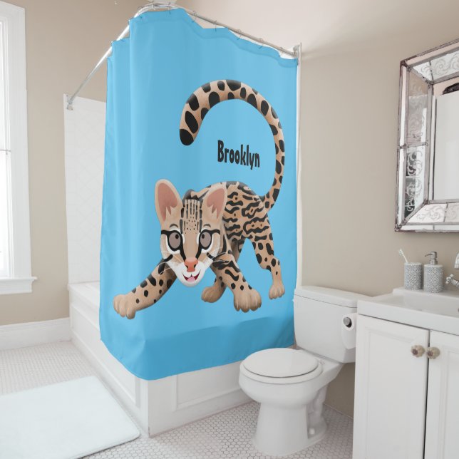 Cute ocelot cartoon illustration  (In Situ)