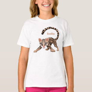 Cute ocelot cartoon illustration T-Shirt