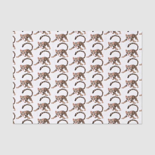 Cute ocelot cartoon illustration tissue paper (Front)