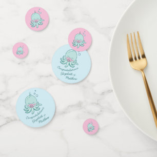 Cute Octopus Baby Shower Kawaii Pink Girl Confetti