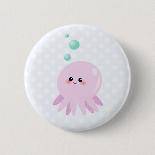 Cute octopus cartoon 2 inch round button